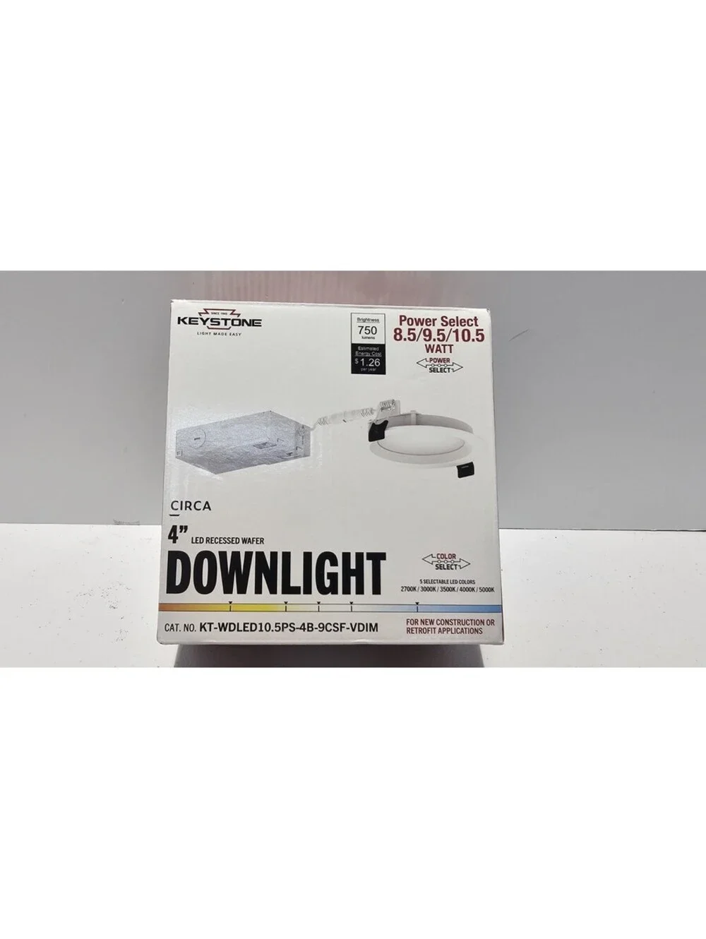 Halco 89168 4 in. 120-277V Power and Color Adjust LED Wafer Commercial Downlight